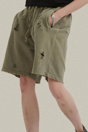 Men's Distressed Drawstring Shorts - Farnelli
