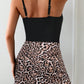 Printed Scoop Neck Wide Strap One-Piece Swimwear - Farnelli