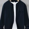 Men's Plus Size Casual Button Up Long Sleeve Shirt - Navy Blue
