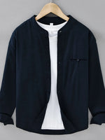 Men's Plus Size Casual Button Up Long Sleeve Shirt - Farnelli