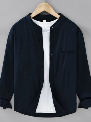 Men's Plus Size Casual Button Up Long Sleeve Shirt - Farnelli