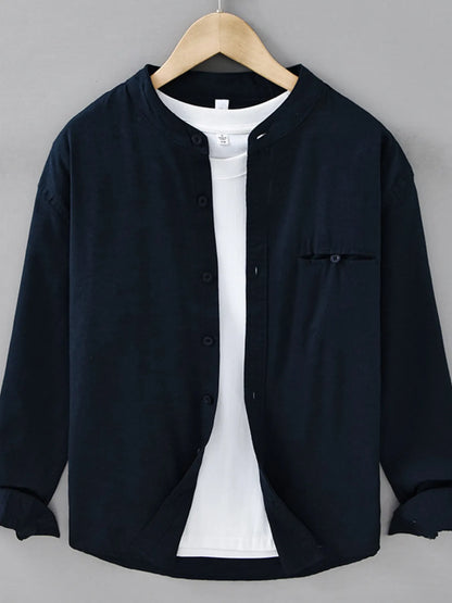 Men's Plus Size Casual Button Up Long Sleeve Shirt - Farnelli