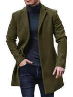 Men's Plus Size Classic Long Sleeve Overcoat - Farnelli