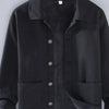 Men's Plus Size Button Up Long Sleeve Shacket - Black