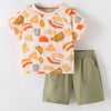 Children's Geometric Print T-Shirt & Shorts Set - Multicolor