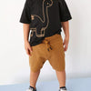 Children's Dinosaur Graphic Tee and Shorts Set - Black