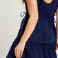 Umgee Frill Drawstring Waist Round Neck Mini Tank Dress - Farnelli