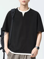 Men's Plus Size Round Neck Half Sleeve T-Shirt - Farnelli