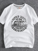 Men's Plus Size Graphic Round Neck Short Sleeve T-Shirt - Farnelli