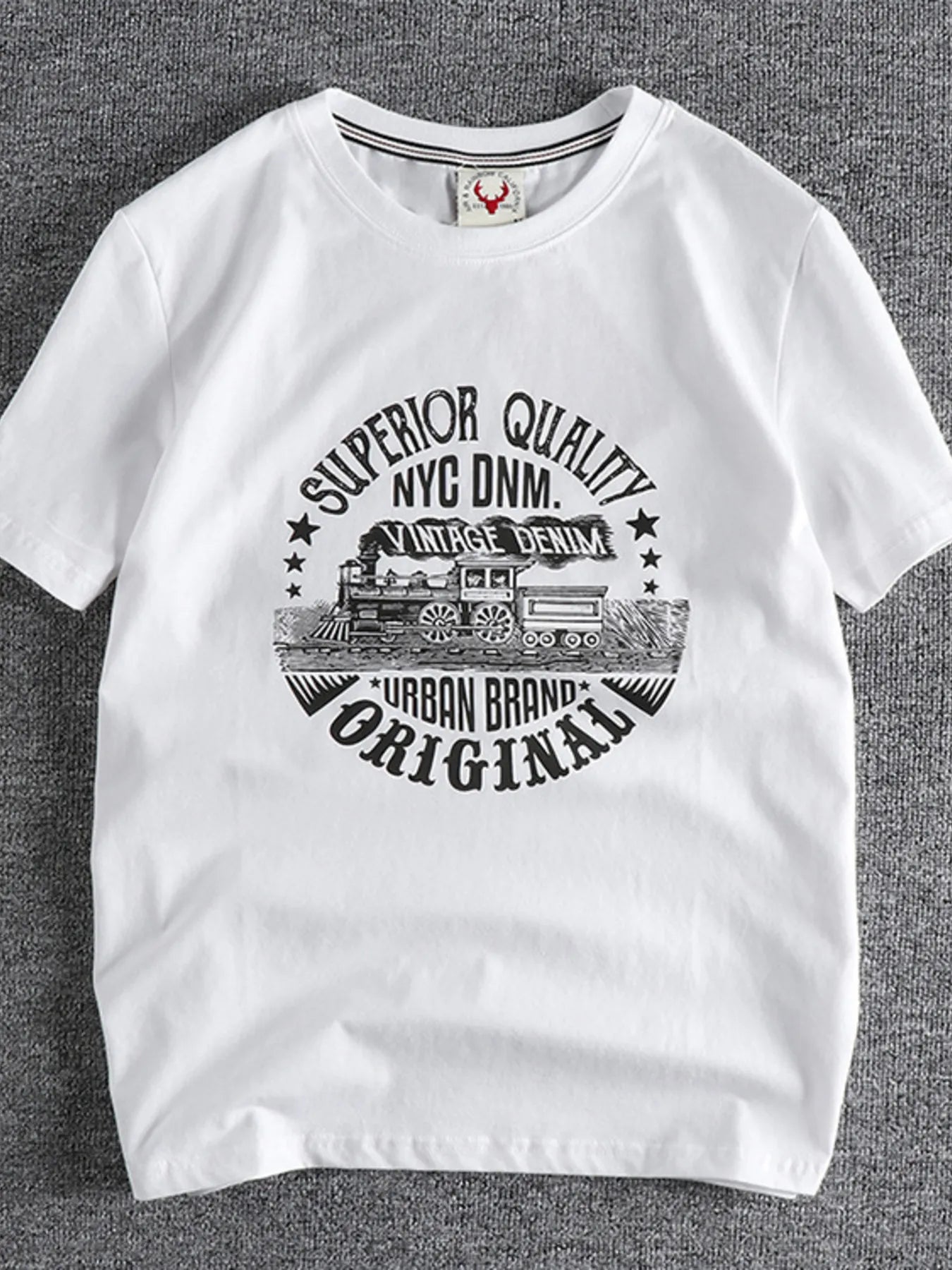 Men's Plus Size Graphic Round Neck Short Sleeve T-Shirt - Farnelli