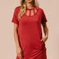 BiBi Front Cutout Mini Tee Dress with Pockets - Farnelli