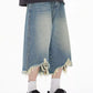Men's Distressed Wide Leg Denim Shorts - Farnelli