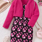 Children's Printed Dress and Cardigan Set - Farnelli