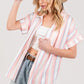 SAGE+FIG Full Size Multi Stripe Button Down Short Sleeve Shirt Plus Size - Farnelli