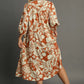 Umgee Full Size Floral Tiered Midi Shirt Dress Plus Size - Farnelli
