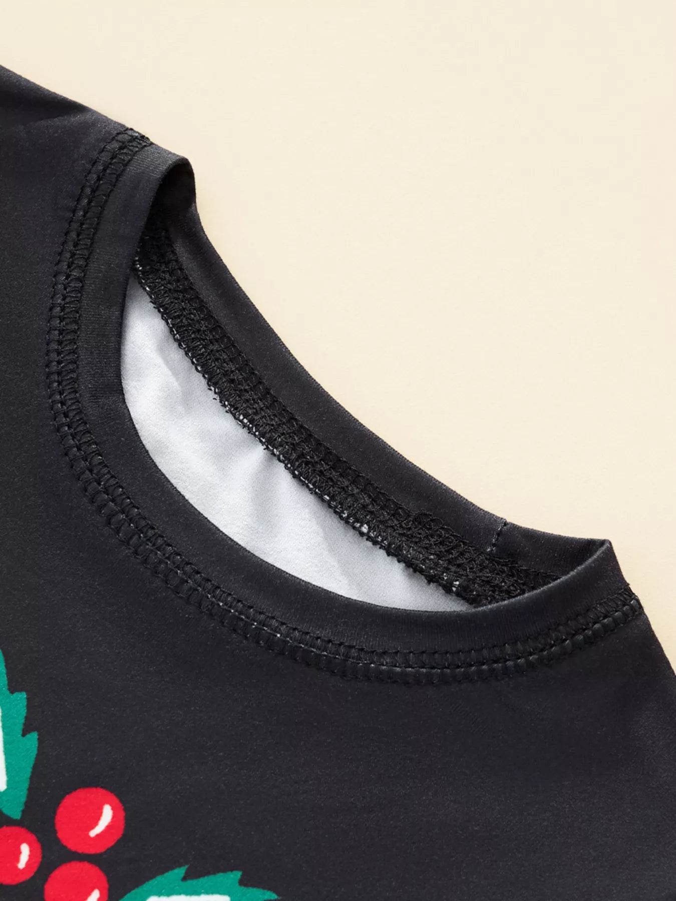 Children's Christmas Round Neck Top and Plaid Pants Set - Farnelli