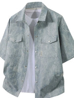Men's Plus Size Button Up Short Sleeve Shirt - Farnelli
