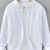 Men's Plus Size Casual Button Up Long Sleeve Shirt - White