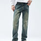 Men's Washed Straight Leg Jeans - Farnelli