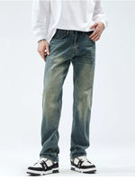 Men's Washed Straight Leg Jeans - Farnelli