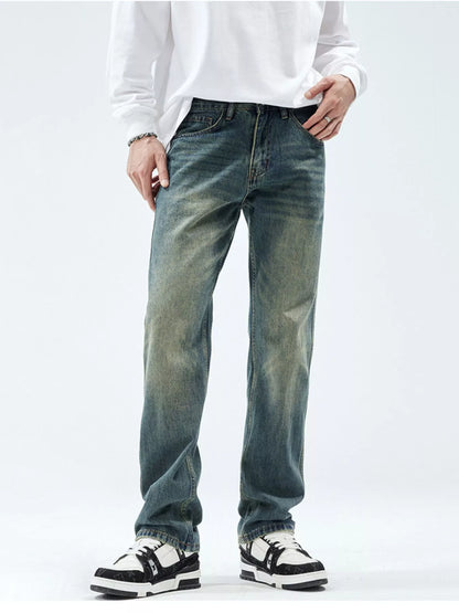 Men's Washed Straight Leg Jeans - Farnelli