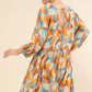 And The Why Printed Open Back Puff Sleeve Casual Dress - Farnelli