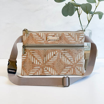 Carry Courage GUARDIAN belt bag in cream, compact crossbody design with adjustable strap