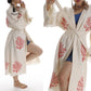 Organic Cotton Red Sea Coral Beach Kimono: Eco-Friendly Handmade Robe
