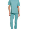 Zenana Brushed Dty Microfiber Short Sleeve Top and Pants Loungewear Set - DUSTY TEAL