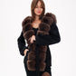 Genuine Polar Fox Fur Hooded Virgin Wool Coat by Alaska® Outerwear Company