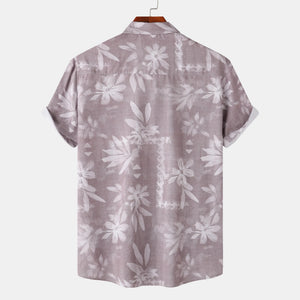 Men's Print Short Sleeve Button-Up Shirt - Farnelli