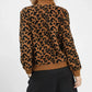 Umgee Leopard Print Quarter-Zip Sweatshirt - Farnelli