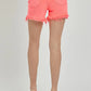 RISEN Raw Hem Asymmetrical Waist Denim Shorts - Farnelli