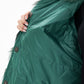 Reversible Genuine Silver Fox  Down Fill Coat in Emerald