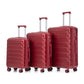 HouseOfZazla 3-piece spinner wheel luggage set with combination locks