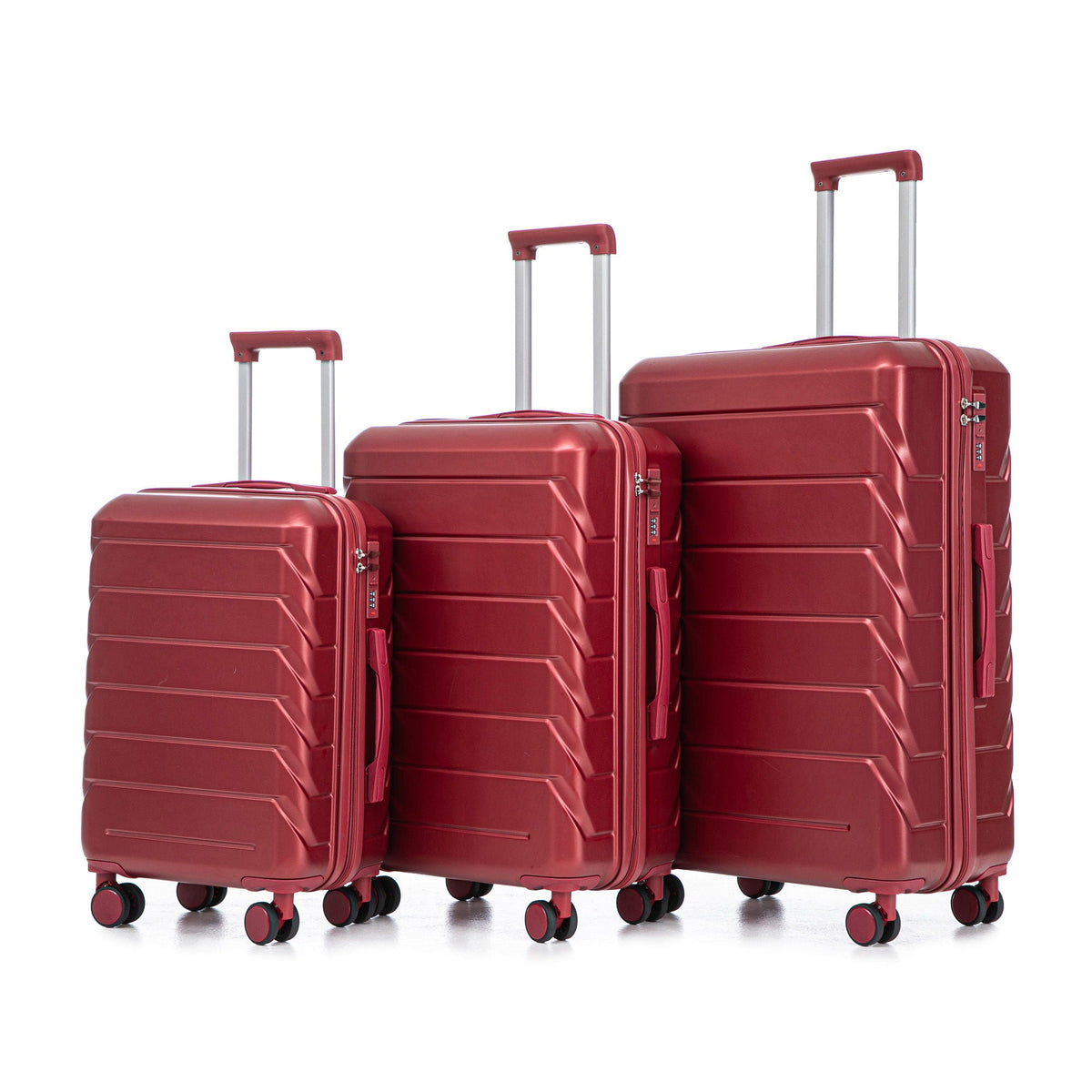 HouseOfZazla 3-piece spinner wheel luggage set with combination locks