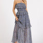 Mittoshop Ruffled Smocked Floral Halter Neck Maxi Dress - Farnelli