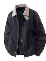 Men's Plus Size Casual Plaid Collar Zip Up Jacket - Farnelli