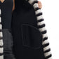 Genuine  French Orylag Fur Italian Cashmere Wool Coat 85cm