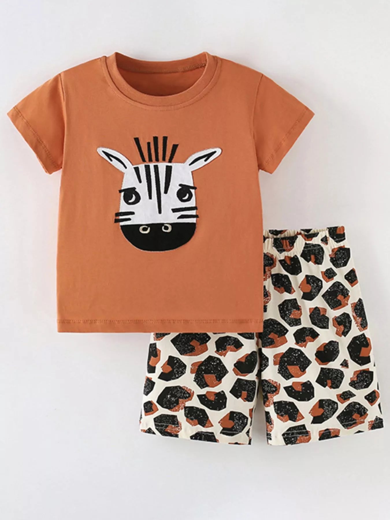 Children's Zebra Face Tee and Shorts Set - Farnelli