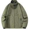 Men's Plus Size Outdoor Windproof Zip Up Jacket - Army Green