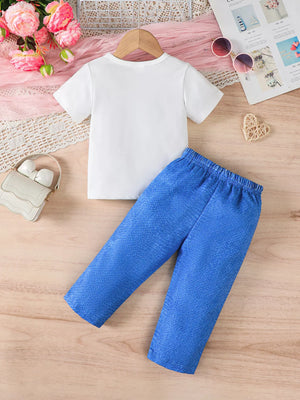 Children's Heart Print Casual Kids Set - Farnelli