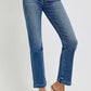 RISEN Full Size Tummy Control Elastic Band Mid Rise Straight Jeans Plus Size - Farnelli