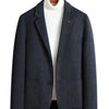 Men's Plus Size Lapel Collar Long Sleeve Blazer - Blue Grid