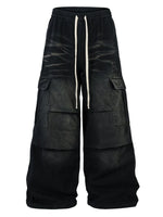 Men's Drawstring Wide Leg Cargo Jeans - Farnelli