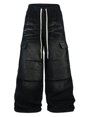 Men's Drawstring Wide Leg Cargo Jeans - Farnelli