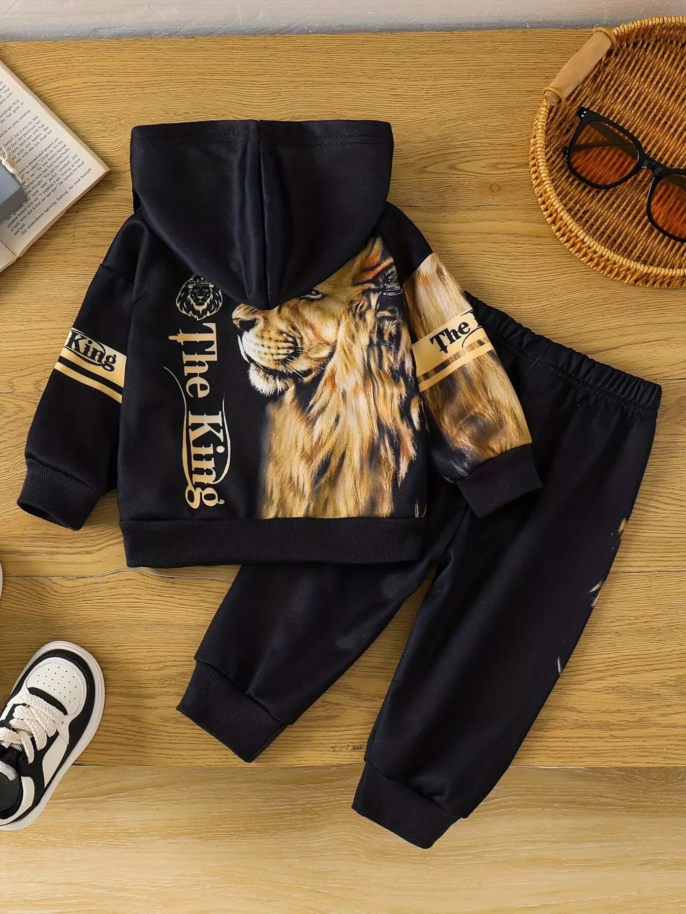 Children's Lion King Print Hoodie and Pants Set - Farnelli