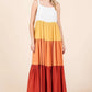 Mittoshop Color Block Tiered Pull-On Maxi Dress - Farnelli