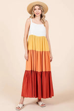Mittoshop Color Block Tiered Pull-On Maxi Dress - Farnelli