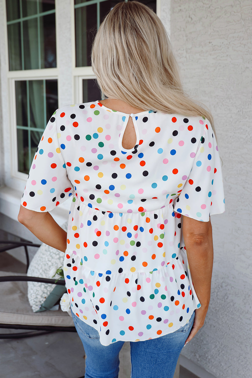 Keira Polka Dot Babydoll Blouse - Farnelli